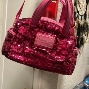 Juicy Couture Pink Sequin Women's Guitar Strap Crossbody Bag